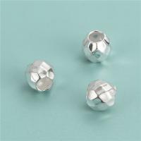 Sterling Silber Spacer Perlen, 925 Sterling Silber, DIY & facettierte, Silberfarbe, 8.5x7.5mm, Bohrung:ca. 3.8mm, verkauft von PC