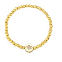 Cubic Zirconia Micro Pave Brass Bracelet, Round, gold color plated, micro pave cubic zirconia & for woman .1 Inch 