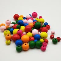 Perles en bois teints, Rond, peinture, DIY & normes différentes pour le choix, couleurs mélangées, Environ Vendu par sac