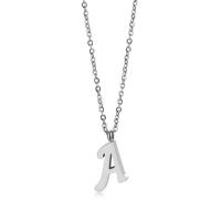 Collier de bijoux de titane, Acier titane, avec 5cm chaînes de rallonge, Lettre d’alphabet, poli, bijoux de mode & unisexe & styles différents pour le choix, couleur originale cm, Vendu par PC