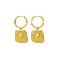 Huggie Hoop Drop Earring, Acier titane, Plaqué or 18K, styles différents pour le choix & pour femme, Or Vendu par paire