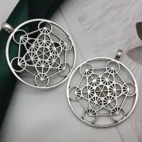 Zinc Alloy Hollow Pendants, Dream Catcher, antique silver color plated, DIY 