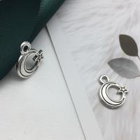 Zinc Alloy Jewelry Pendants, Moon and Star, antique silver color plated, DIY & hollow 