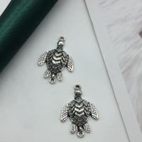 Animal Zinc Alloy Connector, Turtle, antique silver color plated, DIY 