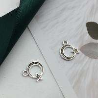 Zinc Alloy Jewelry Pendants, Moon and Star, antique silver color plated, DIY & hollow 