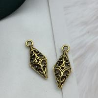 Zinc Alloy Hollow Pendants, Rhombus, antique gold color plated, DIY 