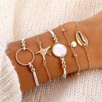 aleación de zinc Pulsera, con 1.97inch extender cadena, chapado en color dorado, 5 piezas & Joyería & para mujer, longitud:aproximado 7.09 Inch, Vendido por Set