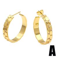 Cubic Zirconia Micro Pave Brass Earring, gold color plated & micro pave cubic zirconia & for woman, golden 