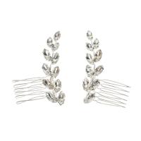 Decorative Hair Combs, Zinc Alloy, fashion jewelry & for woman & with rhinestone 