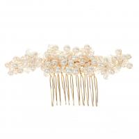 Decorative Hair Combs, Zinc Alloy, with Crystal & Plastic Pearl, fashion jewelry & for woman 