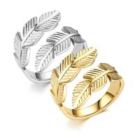 Titanstahl Manschette Fingerring, Federn, Vakuum-Ionen-Beschichtung, Modeschmuck & unisex & einstellbar, keine, 7mm,4mmx1.5mm, verkauft von PC