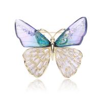 Cubic Zirconia Brooch, Brass, with Crystal, Butterfly, real gold plated, fashion jewelry & micro pave cubic zirconia & for woman 