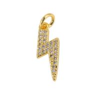 Cubique Pendentif en laiton zircon pavent, Placage de couleur d'or, styles différents pour le choix & pavé de micro zircon, Or, Vendu par PC