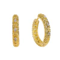 Cubic Zirconia Micro Pave Brass Earring, plated & micro pave cubic zirconia & for woman 