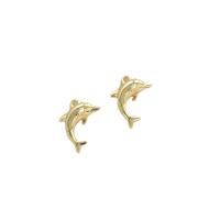 Animal Brass Pendants, Dolphin, plated, DIY 