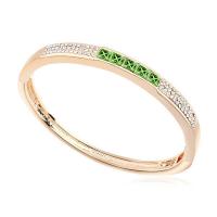 Brazalete de Aleación de Zinc, con Cristal austriario, elipse, Plating champagne gold, para mujer & facetas, más colores para la opción, 60x52mm, Vendido por UD