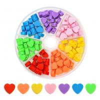 Kristall Türkis Armreifen, Polymer Ton, mit Kunststoff Kasten, Herz, DIY, gemischte Farben, 99x15mm, ca. 140PCs/Box, verkauft von Box