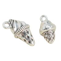 Zinc Alloy Jewelry Pendants, Ice Cream, antique silver color plated, DIY silver color 