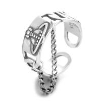 plata de ley 925 Anillo de dedo Cuff, chapado en color de platina, Ajustable & para mujer, tamaño:14, Vendido por UD