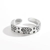 plata de ley 925 Anillo de dedo Cuff, chapado en color de platina, Ajustable & para mujer, tamaño:12, Vendido por UD