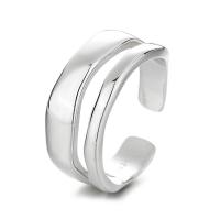 plata de ley 925 Anillo de dedo Cuff, chapado, Ajustable & para mujer & hueco, más colores para la opción, tamaño:14, Vendido por UD