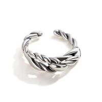 plata de ley 925 Anillo de dedo Cuff, chapado en color de platina, Ajustable & para mujer, Vendido por UD