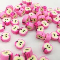 Obst Polymer Clay Perlen, Polymer Ton, Apfel, DIY, Rosa, 10mm, ca. 100PCs/Tasche, verkauft von Tasche