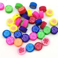 Kristall Türkis Armreifen, Polymer Ton, Rose, DIY, gemischte Farben, 10mm, ca. 100PCs/Tasche, verkauft von Tasche