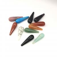 Gemstone Jewelry Pendant, Natural Stone, Teardrop, DIY & half-drilled 10*32-33 