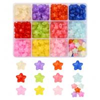 Acrylic Jewelry Beads, with Plastic Box, Star, DIY, mixed colors Approx 