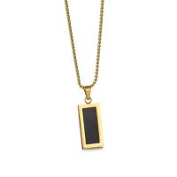 Collier de bijoux de titane, Acier titane, avec Fibre, rectangle, Placage ionique sous vide, bijoux de mode & unisexe, plus de couleurs à choisir cm, Vendu par PC