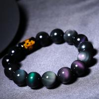 Negro Obsidiana pulsera, unisexo & diverso tamaño para la opción, Negro, longitud:aproximado 6 Inch, Vendido por UD