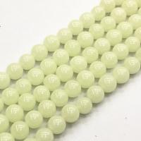 Night-Light Stone Beads, Round, DIY, light green, 8mm Approx 38 cm 