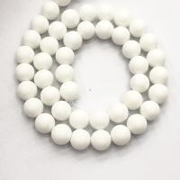 Natural Stone Beads, Round, DIY white Approx 38 cm 