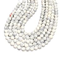 Single Gemstone Beads, Howlite, Round, DIY white Approx 38 cm 