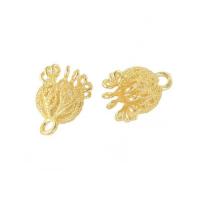 Fianzas de joya de latón, metal, Flor, 18K chapado en oro, Bricolaje, dorado, 10x13mm, agujero:aproximado 2mm, 10PCs/Bolsa, Vendido por Bolsa