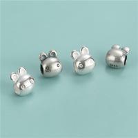 Sterling Silber Spacer Perlen, 925 Sterling Silber, Hase, DIY, keine, 7x9.5mm, Bohrung:ca. 3.9mm, verkauft von PC