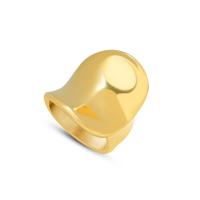 Titan Stahl Fingerring, Titanstahl, Vakuum-Ionen-Beschichtung, verschiedene Größen vorhanden & für Frau, goldfarben, 20x24mm, verkauft von PC