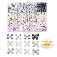 DIY Bracelet Beads Set, Acrylic, with Plastic Box & Elastic Thread, mixed colors 