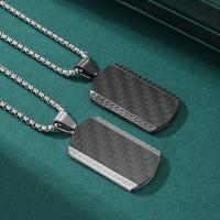 316L Stainless Steel Necklace, with Carbon Fibre, polished, fashion jewelry & for man Approx 23.62 Inch 