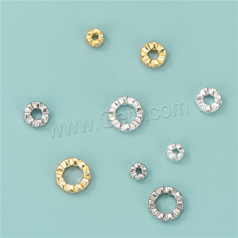 Sterling Silber Spacer Perlen, 925 Sterling Silber, Rondell, plattiert, DIY & verschiedene Größen vorhanden & mit Strass, keine, verkauft von PC