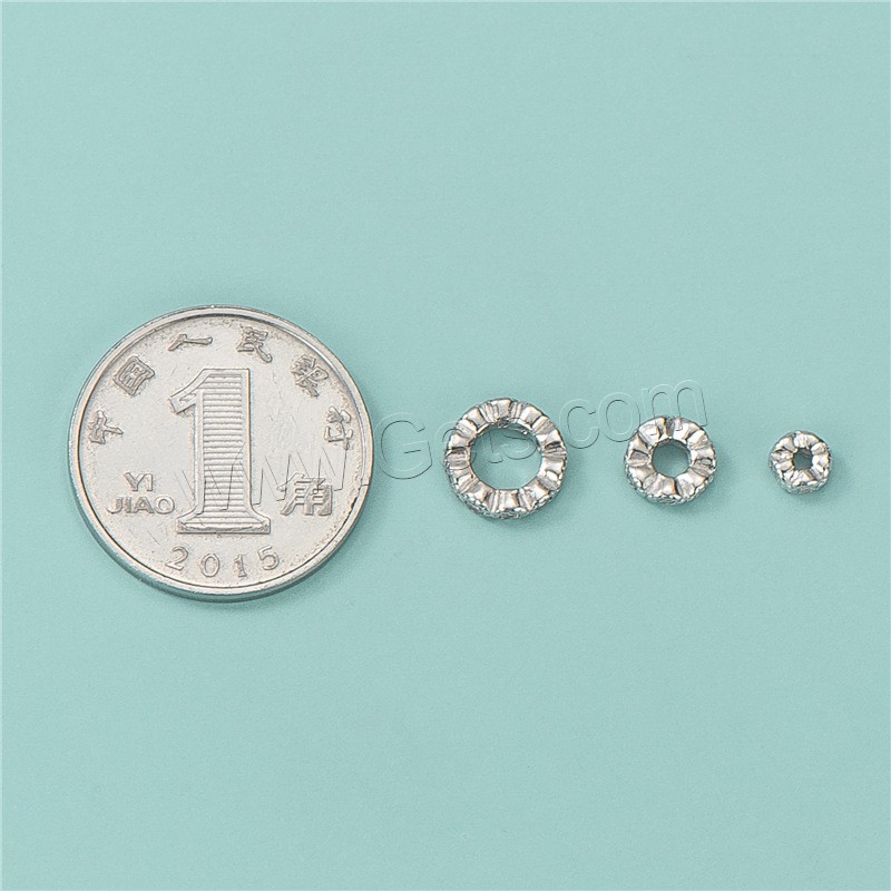 Sterling Silber Spacer Perlen, 925 Sterling Silber, Rondell, plattiert, DIY & verschiedene Größen vorhanden & mit Strass, keine, verkauft von PC