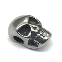 Stainless Steel Beads, 304 Stainless Steel, Skull, DIY, original color 