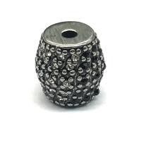 Stainless Steel Beads, 304 Stainless Steel, Drum, gun black plated, DIY 