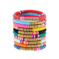 Polymer Clay Bracelets, Round, handmade, elastic & for woman 6mm .5 Inch 