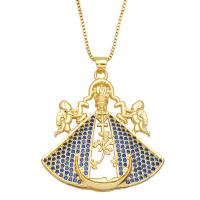 Collier en laiton cubique Zircon Micro Pave, avec 2 chaînes de rallonge, Placage de couleur d'or, pavé de micro zircon & pour femme, plus de couleurs à choisir .7 pouce, Vendu par PC