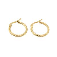 Stainless Steel Hoop Earring, 304 Stainless Steel, 18K gold plated, fashion jewelry & for woman, golden 