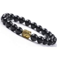 Edelstein Armbänder, Naturstein, mit Zinklegierung, Buddha, goldfarben plattiert, Modeschmuck & verschiedenen Materialien für die Wahl & unisex, keine, Länge:19 cm, verkauft von PC