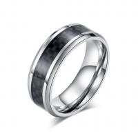 Titan Stahl Fingerring, Titanstahl, mit Kohlenstoff-Faser, poliert, Modeschmuck & unisex & verschiedene Größen vorhanden, keine, 8mm, verkauft von PC