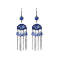 Fashion Fringe Earrings, Zinc Alloy, vintage & fashion jewelry & for woman & with rhinestone 